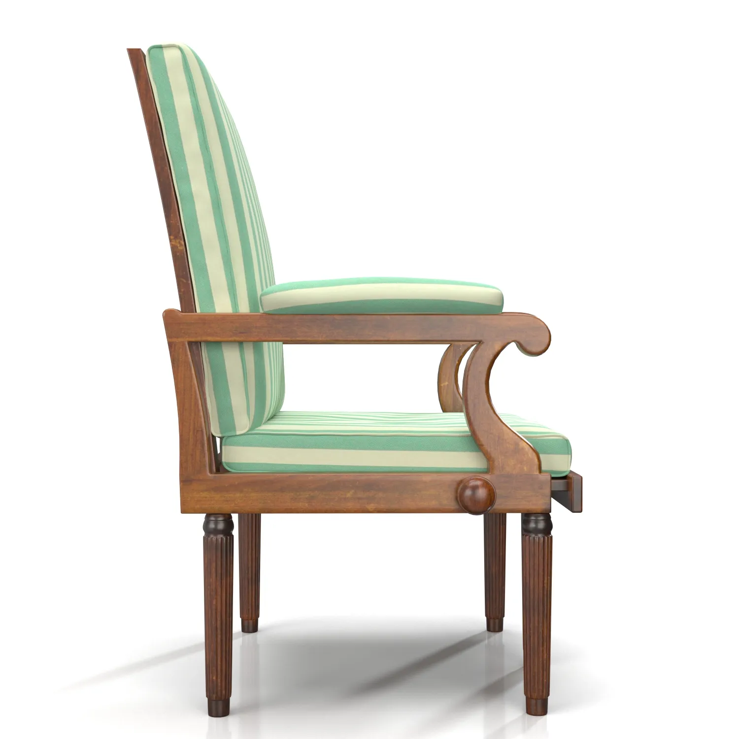 19th Century English Campaign Chair PBR 3D Model_03